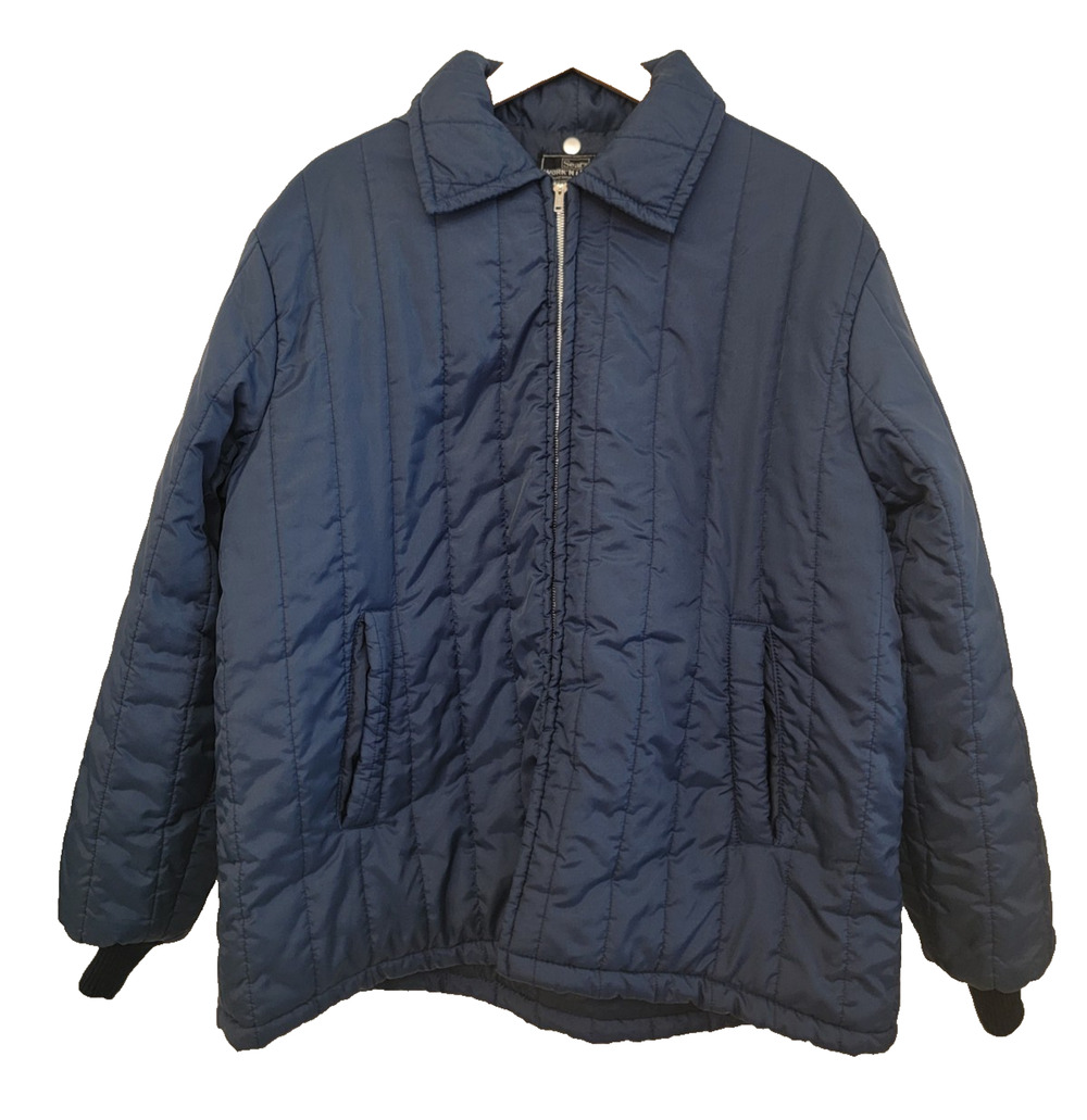 Vintage Sears Work Leisure Jacket XL Made Japan Hidden Hood Insulated Gorpcore